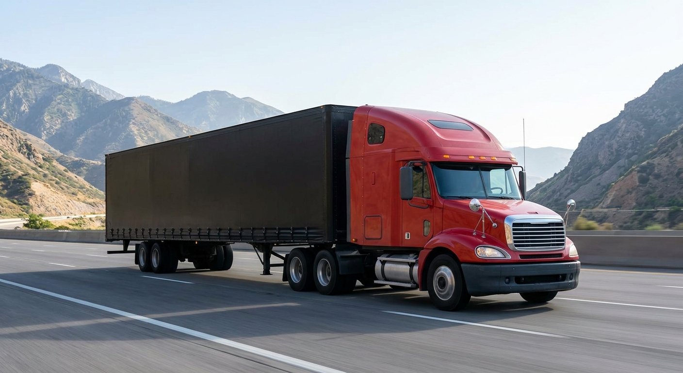 Freight truck on a long-haul route